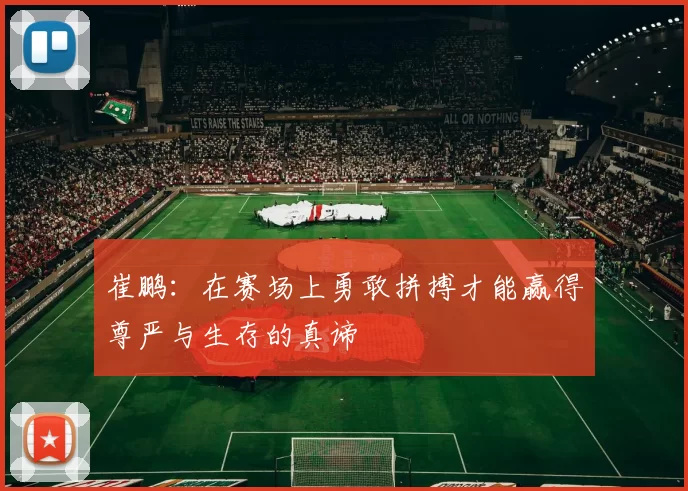 崔鹏：在赛场上勇敢拼搏才能赢得尊严与生存的真谛